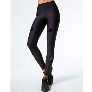 ULTRACOR Ultra High Lux Knockout Leggings Nero Patent Black Stars - Size Large